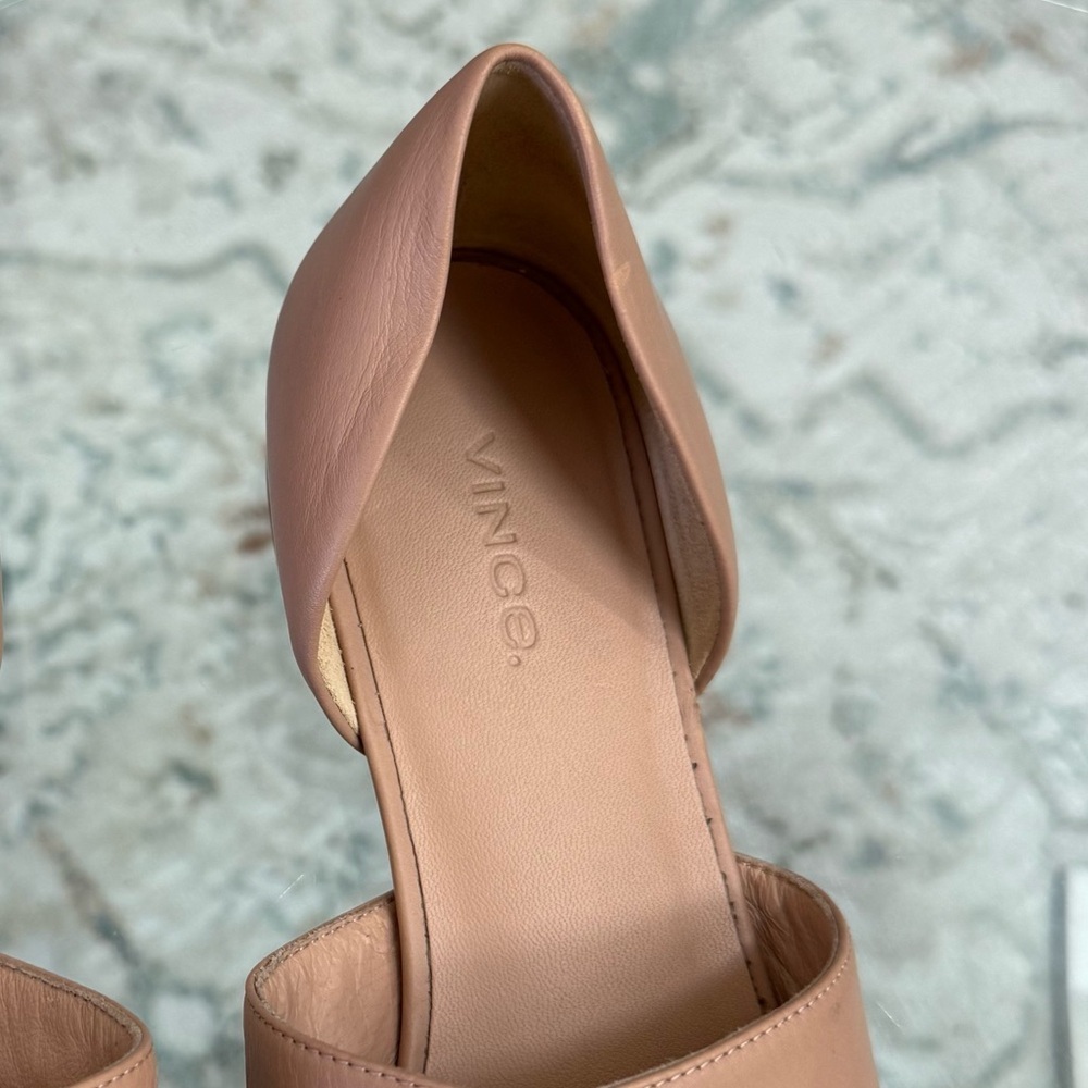 Vince Designer Tan Pinkish Made In Italy Darlington Flats Women’s Size 9 - Picture 10 of 14